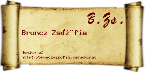 Bruncz Zsófia névjegykártya